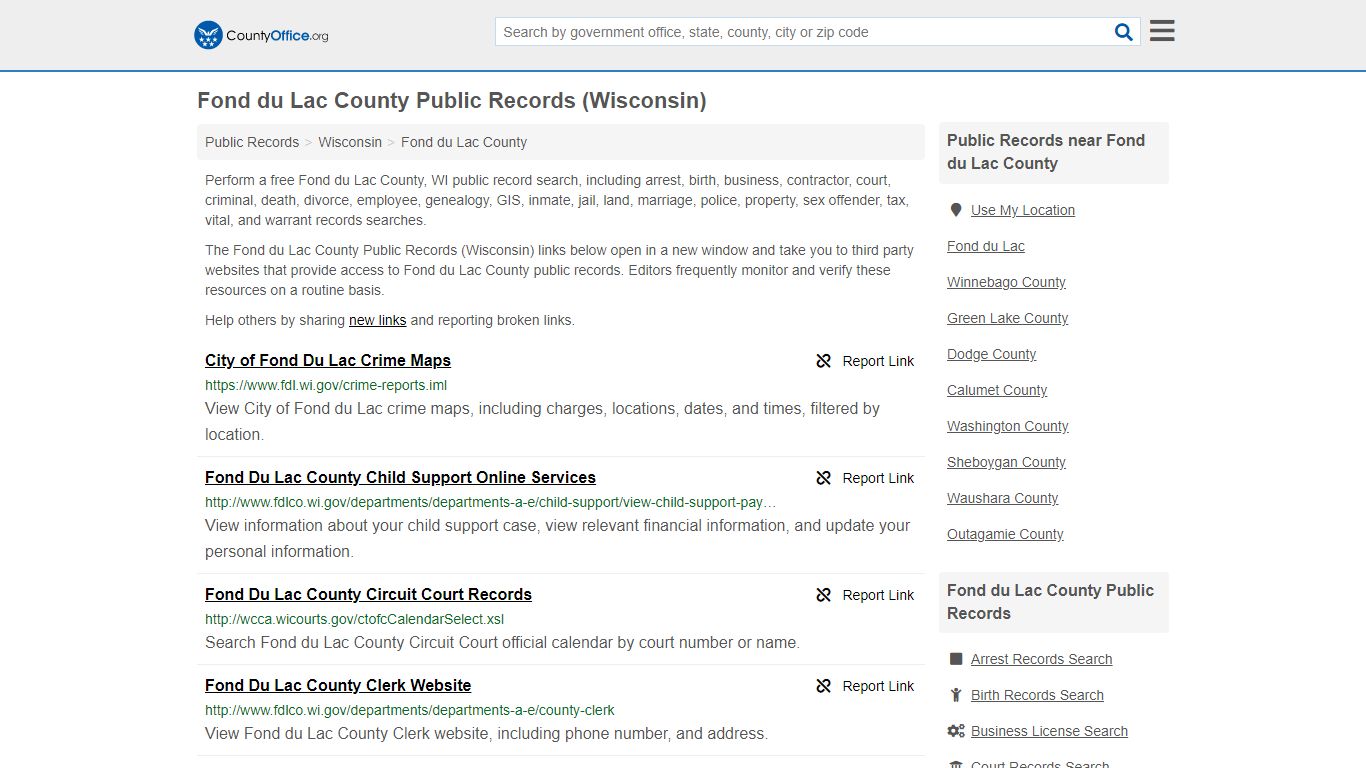 Public Records - Fond du Lac County, WI (Business ...